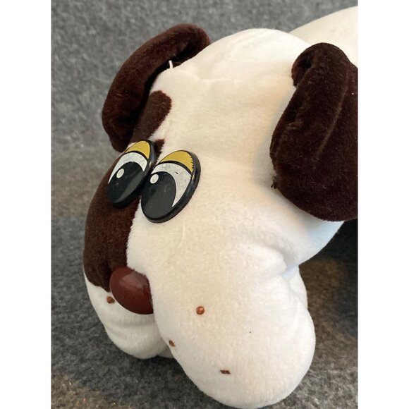 VTG Tonka Pound Puppies White Brown Spots Puppy Dog White Collar Plush lovey - Picture 4 of 16